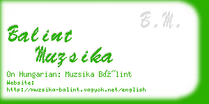 balint muzsika business card